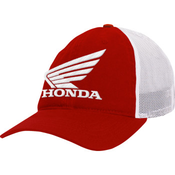 HONDA CURVED BILL TRUCKER HAT - RED/WHITE